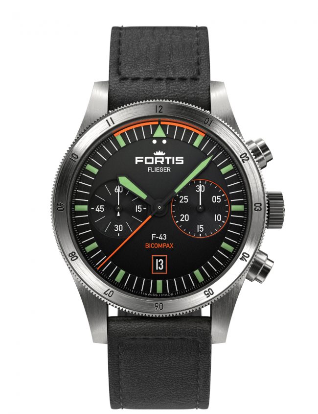 FORTIS FLIEGER F-43 BICOMPAX AVIATOR-LEDERBAND F4240005