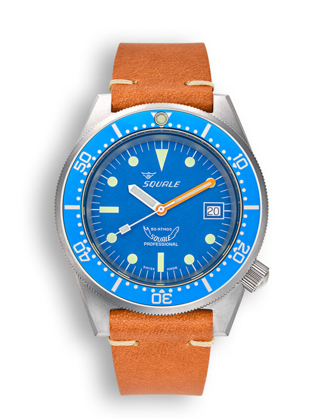 SQUALE 1521 BLUE BLASTED LEATHER 50 ATMOS
